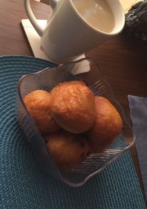 A picture of Puff puff with raisins.