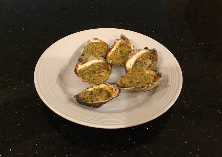 Grilled Oysters With Garlic/Romano Herb Butter