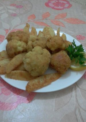 صورة لوصفة قرنبيط و بطاطا مبطنة