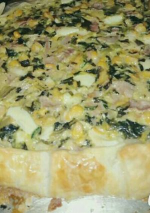Una foto de Tarta jamón, queso y acelga