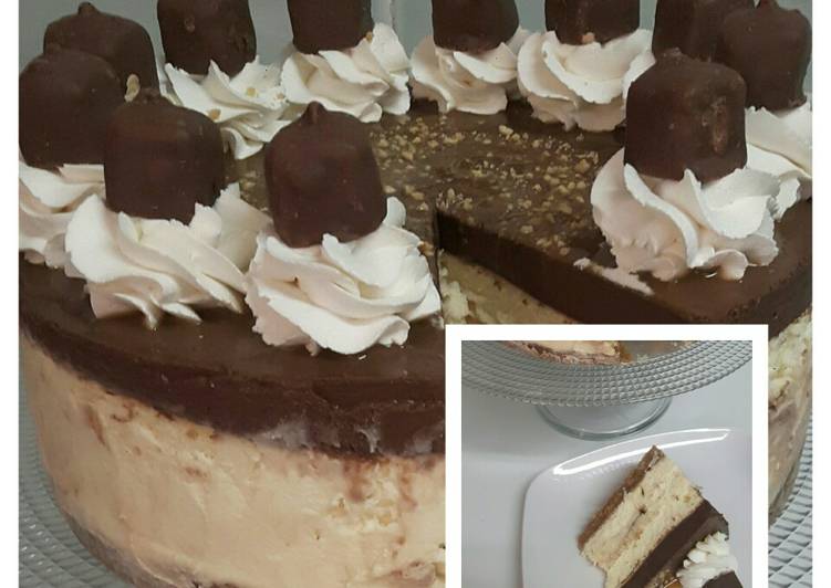Steps to Make Perfect Snicker chocolate mousse cheesecake