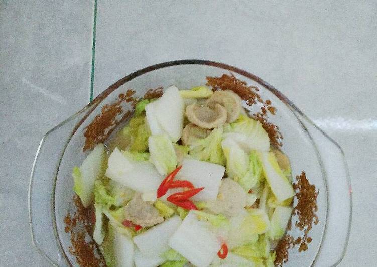 Cara Bikin Tumis Sawi Putih (Topping Bakso) Cepat dan Mudah Kekinian