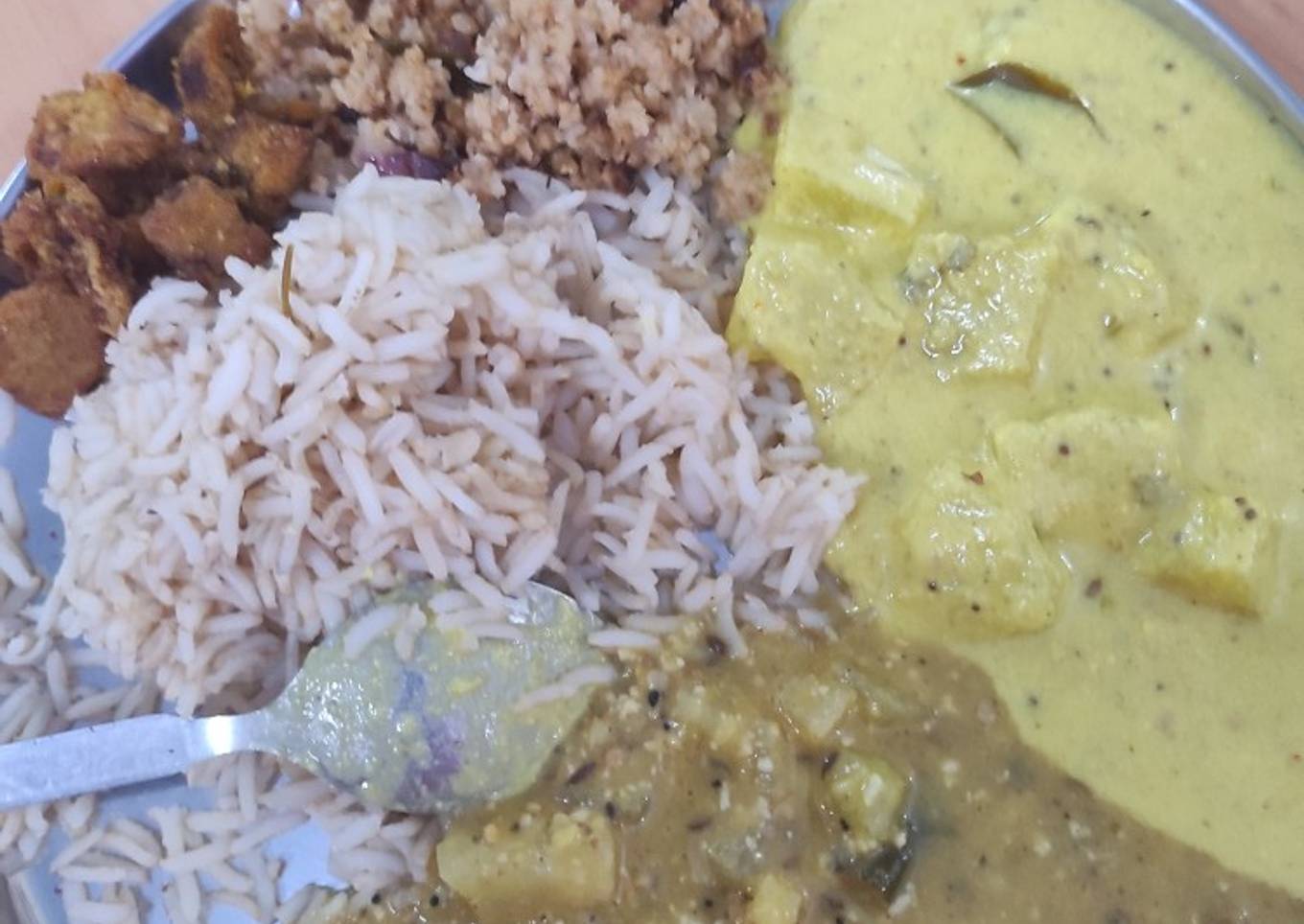 #LBC#brown rice,south indian kadi,Arabhi subji,pumpkin subji#