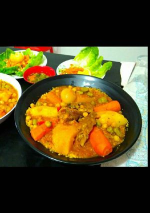 A picture of Libyan Couscous with Vegetables.