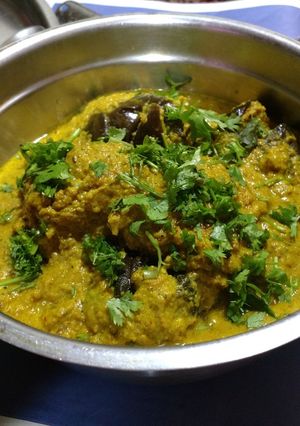 A picture of Hyderabadi bhagara baingan.