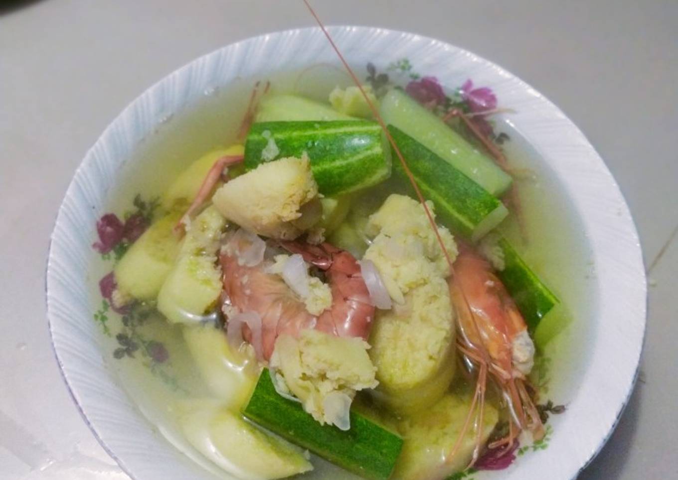 Sayur udang rebus