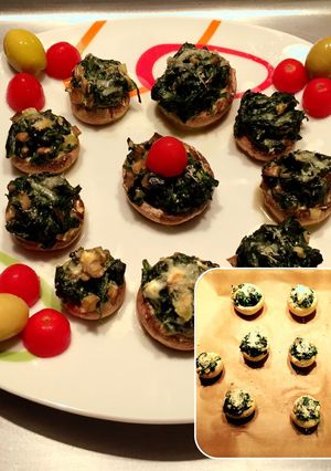 A picture of Creamy Spinach-Stuffed Mushrooms.