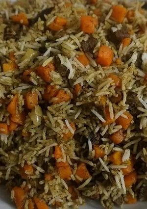 صورة لوصفة رز بسمتي بالجزر