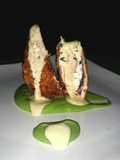 Pechuga de Pollo rellena con puré de Brócoli y salsa de Maíz