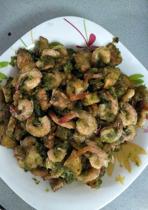Foto resep Udang tempe sambal hijau