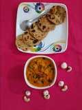 Besan masala stuffed mini paratha with cashew makhana curry