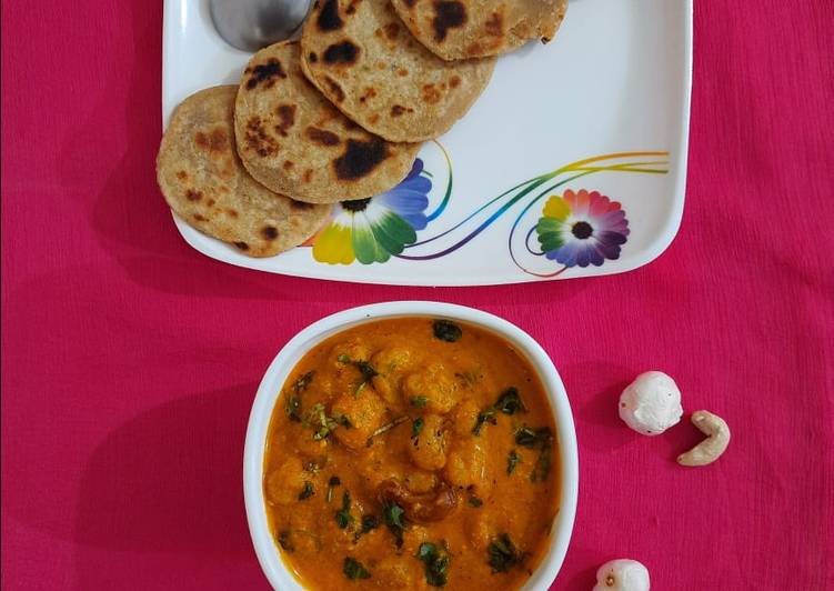 The BEST of Besan masala stuffed mini paratha with cashew makhana curry