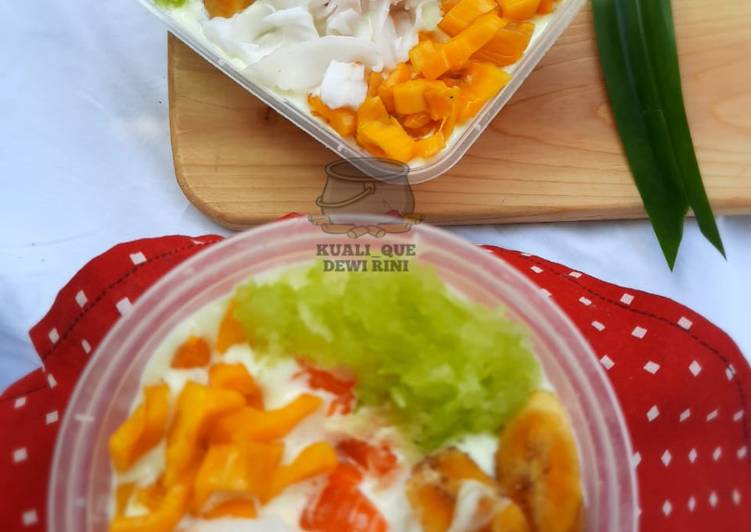 Cara Gampang Membuat Spongecake (Durian_Pandan) Es Teller yang Menggugah Selera