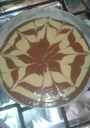 صورة لوصفة كيكة الفانيليا والكاكاو