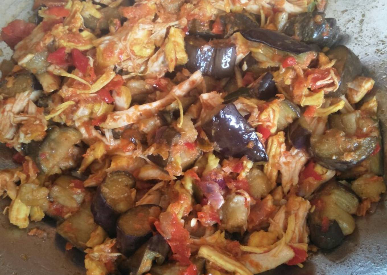 Sambel terong ayam suwir endess