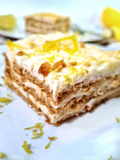 Una foto de Postre saludable de limón y galletas