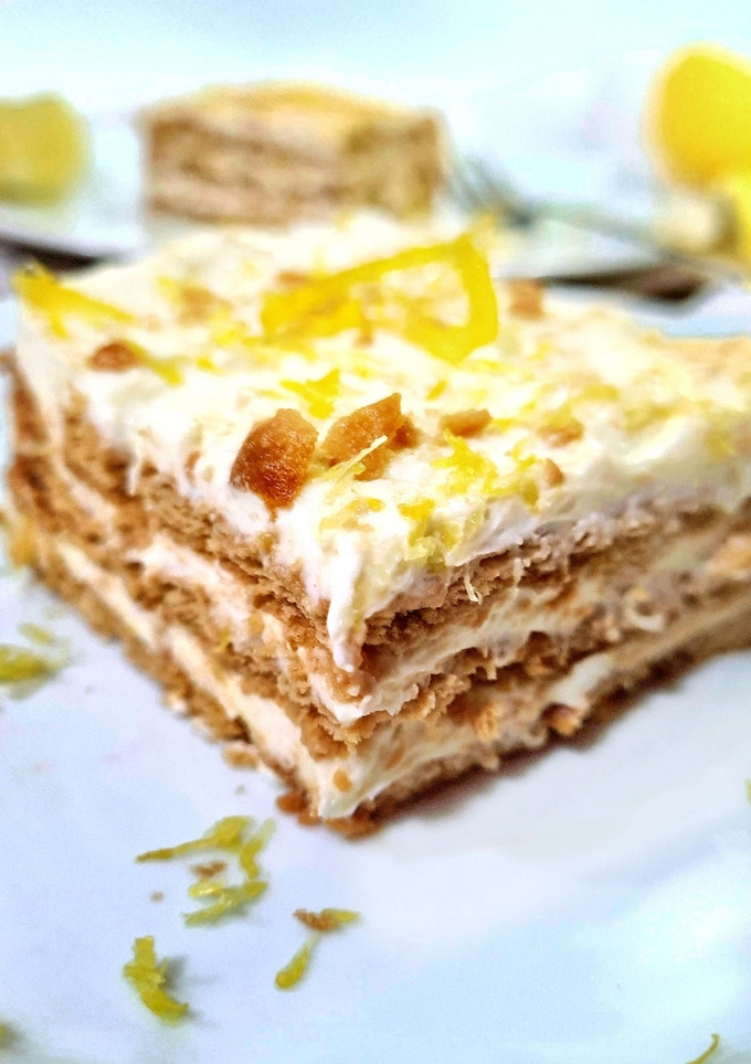 Una foto de Postre saludable de limón y galletas
