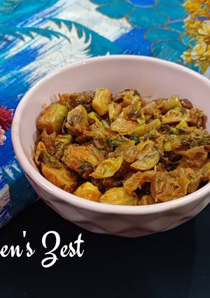 A picture of Mushroom and Brussel sprouts Fry.