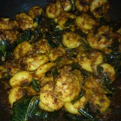 Kerala style prawn fry A picture of Kerala style prawn fry.