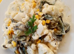 Una foto de Rajas y coliflor a la crema