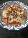 Pizza de pavo y champiñones