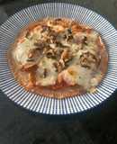 Pizza de pavo y champiñones