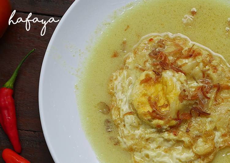 Resep Telur Ceplok Kuah Kuning Sedap🍲, Bikin Ngiler