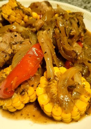 Una foto de Cerdo agridulce al wok