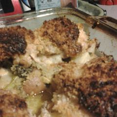 A picture of Ranch chicken and veggies.