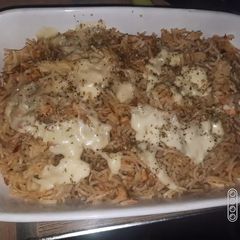 A picture of Chicken cheese spaghetti.