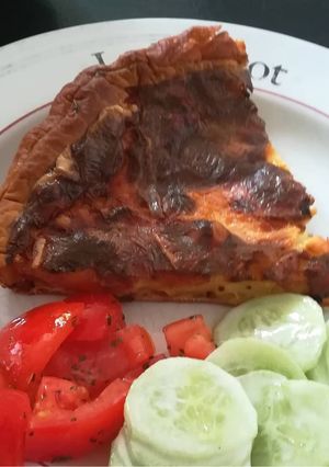 Une photo de Tarte à la raclette végétarienne