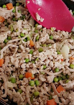 Párolt zöldséges darálthús recept fotója