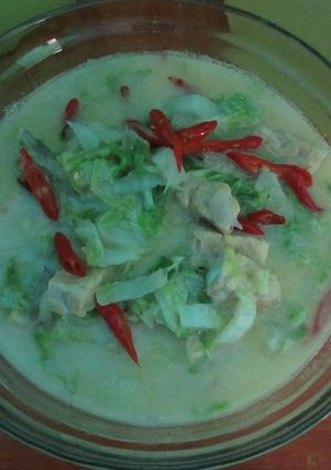 Foto resep Sawi putih tempe masak santan