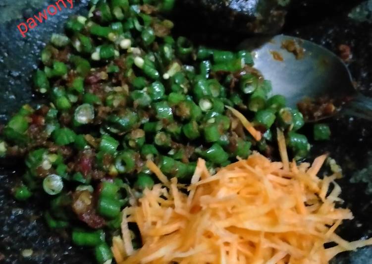 67) sambal kencur kacang panjang wortel