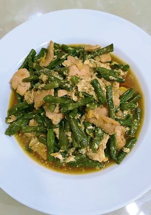 Foto resep Cah Kacang Panjang Ayam Telur Kecap Simpel