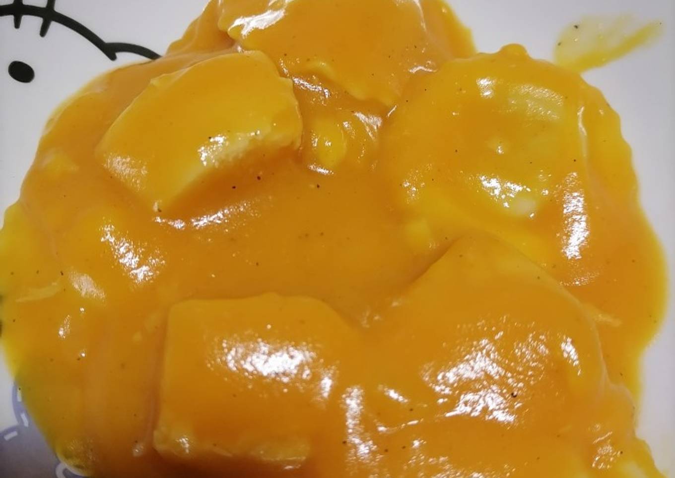 Crema de calabaza con raviolis (Thermomix)