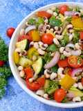 Boiled Lobia Salad with Lemon Balsamic Dressing