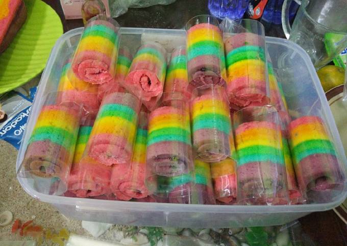 63. Rainbow rollcake