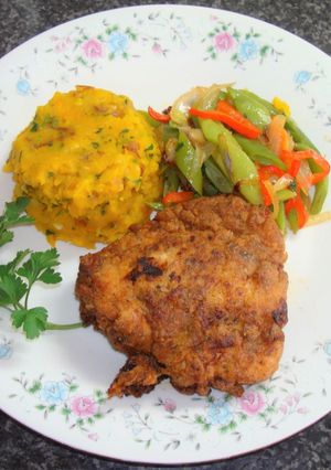 Una foto de POLLO A LA MOSTAZA FRITO. JON STYLE