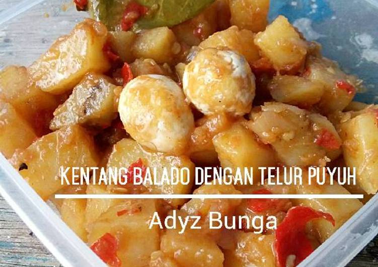 Kentang Balado dengan Telur Puyuh