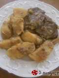 Roasted silverside veal with cinnamon potatoes