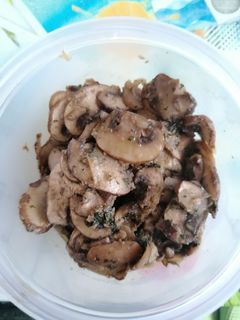 Una foto de Champiñón Portobello al ajillo
