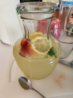 A picture of Strawberry and Mint Lemonade.