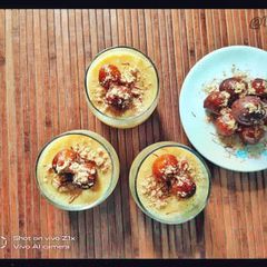 A picture of MILK JELLY topped with MINI GULAB JAMUNS.
