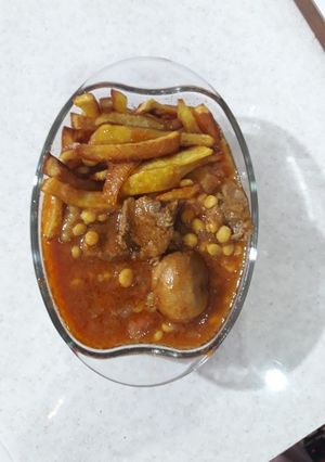 عکسی از دستور قیمه سیب زمینی