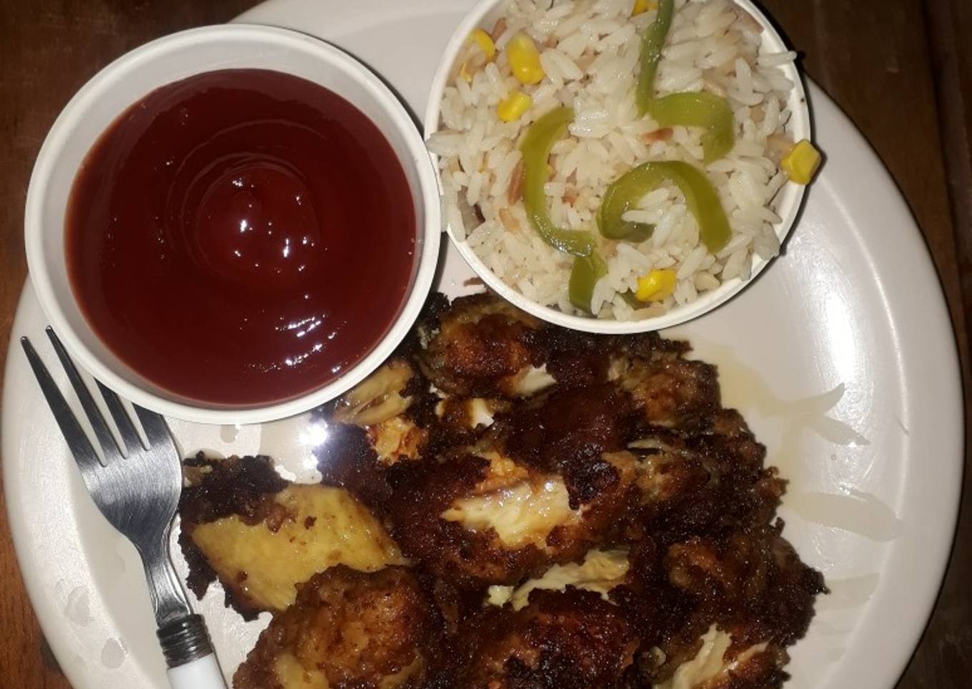 Trocitos ranchero con arroz criollo 🇸🇻