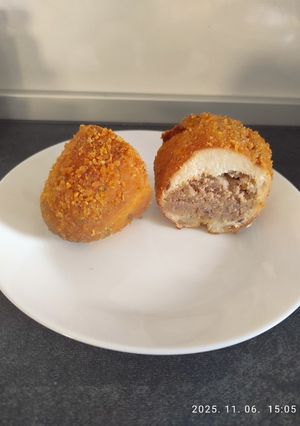 Töltött kifli sült tarjával recept fotója