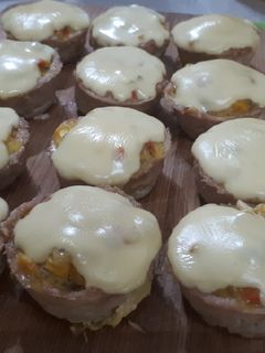 Una foto de Canasta de pollo rellena de vegetales