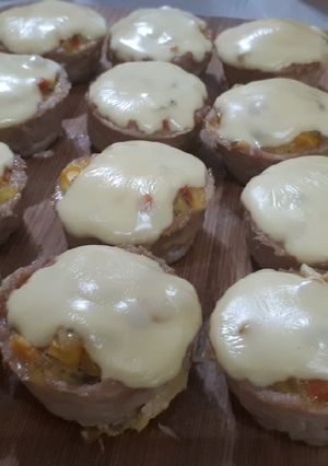 Una foto de Canasta de pollo rellena de vegetales