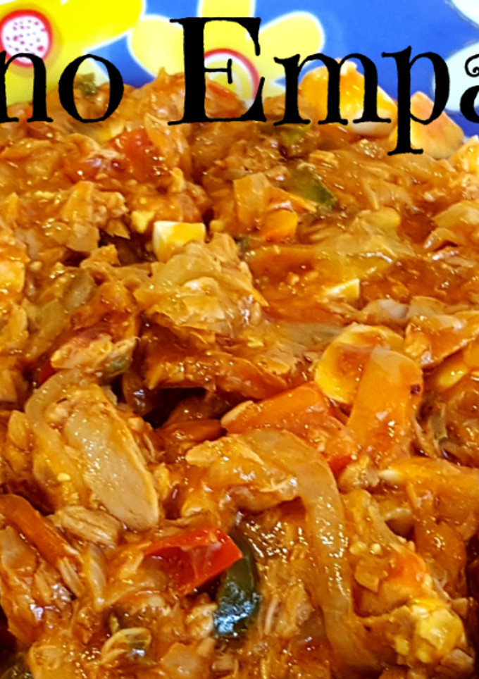 Una foto de Relleno para una empanada casera, os enseño como preparar la masa también